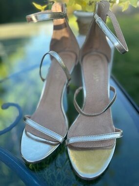 Metallic Gold Strappy Ankle Strap Sandals for Women